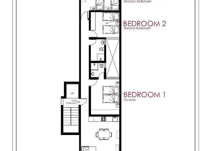 F8 3, Private Two Single Beds Shared Bathroom In Shared Flat *